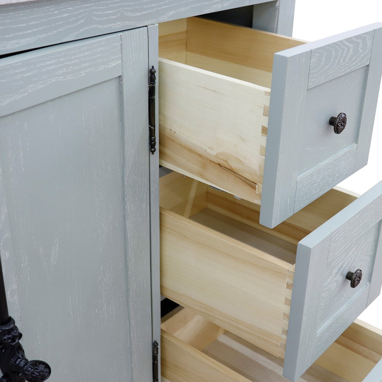 36" Single vanity in Gray Ash finish cabinet only Left doors