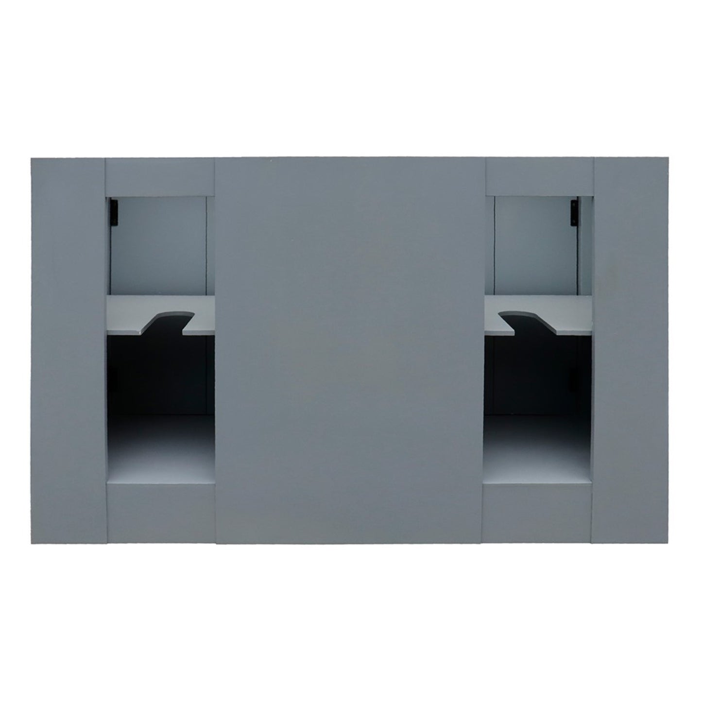 55" Double vanity in Gray Ash finish with Gray granite top and rectangle sink