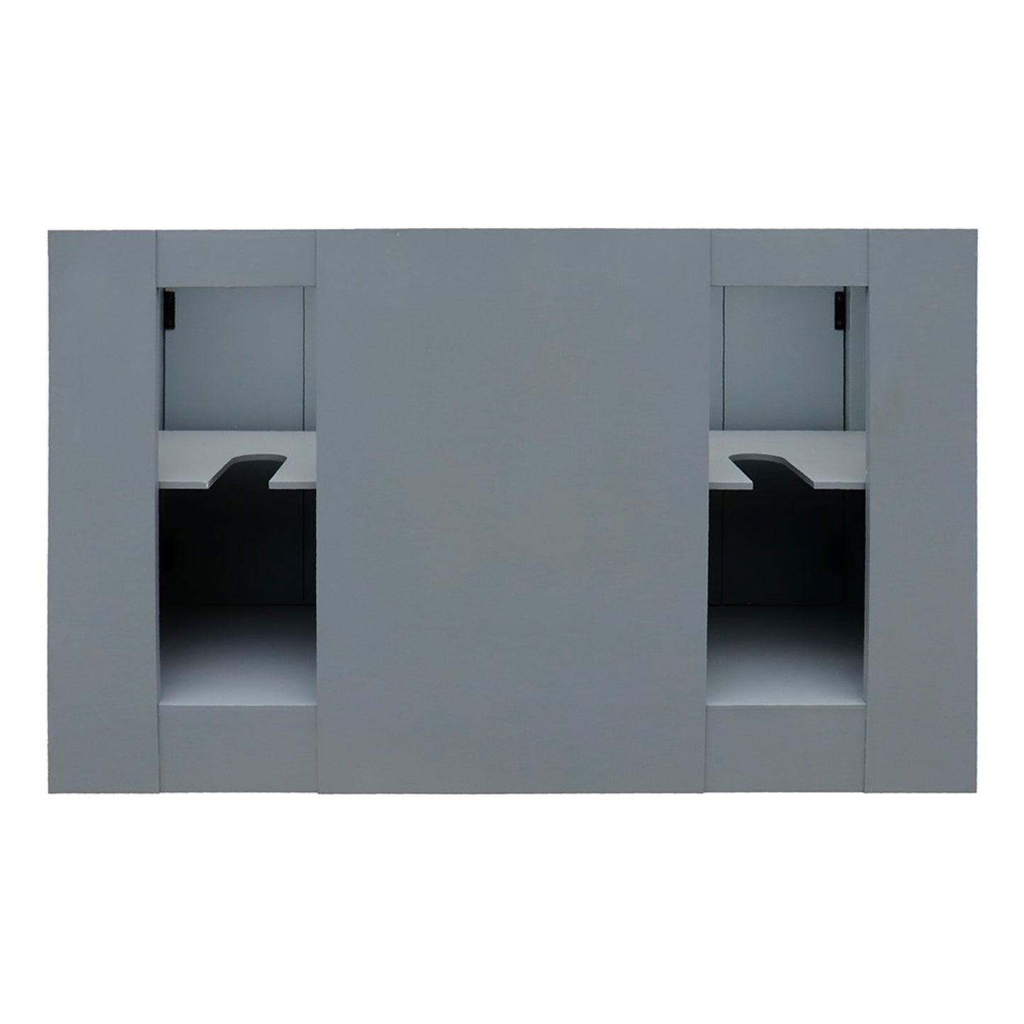 55" Double vanity in Gray Ash finish with White Carrara marble top and rectangle sink