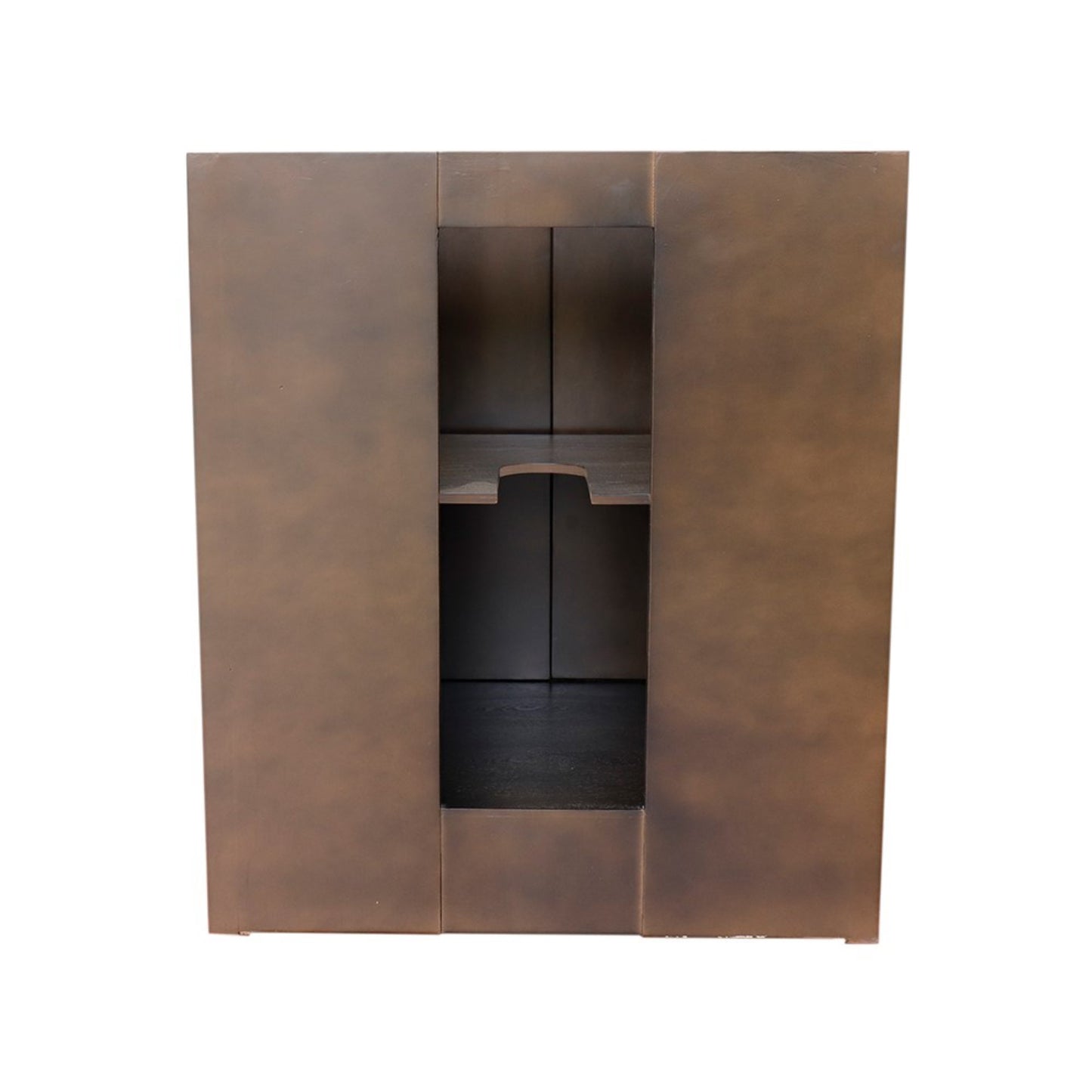 31" Single vanity in Brown Ash finish with Black Galaxy top and round sink