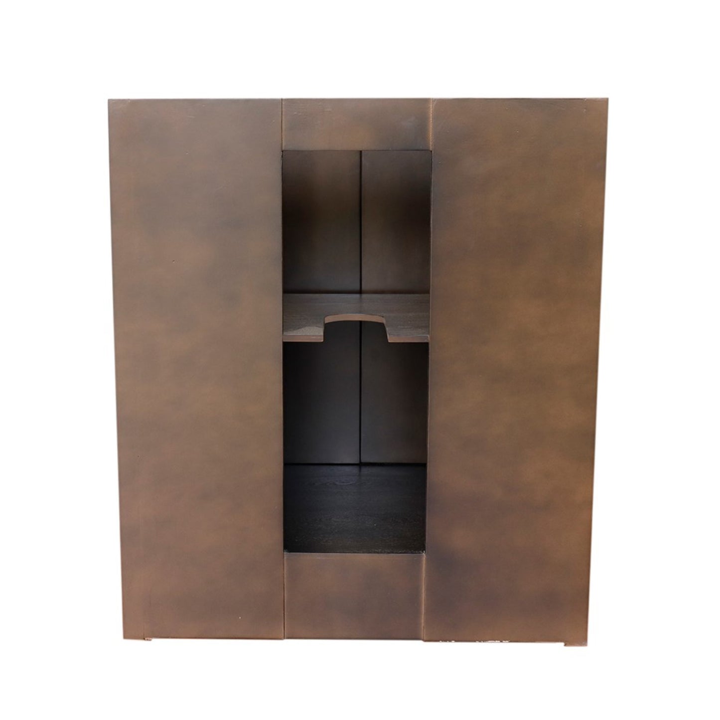 31" Single vanity in Brown Ash finish with Gray granite top and round sink