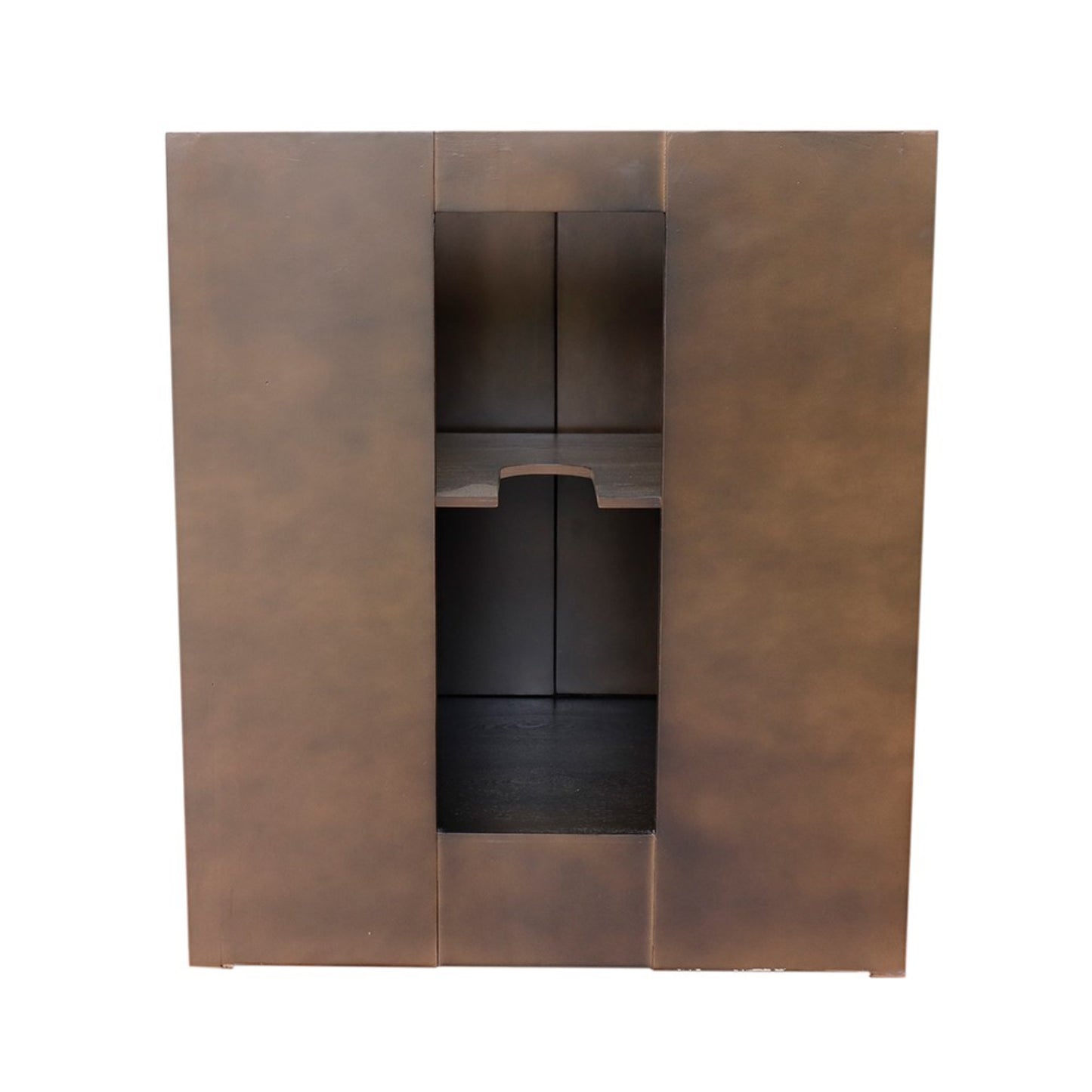 31" Single vanity in Brown Ash finish with White engineered stone top and oval sink