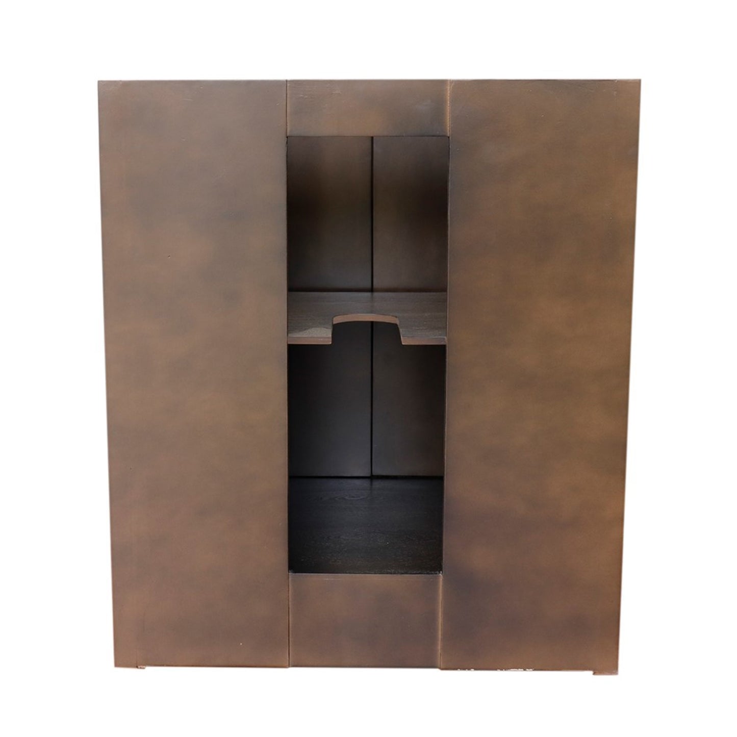 31" Single vanity in Brown Ash finish with White engineered stone top and rectangle sink