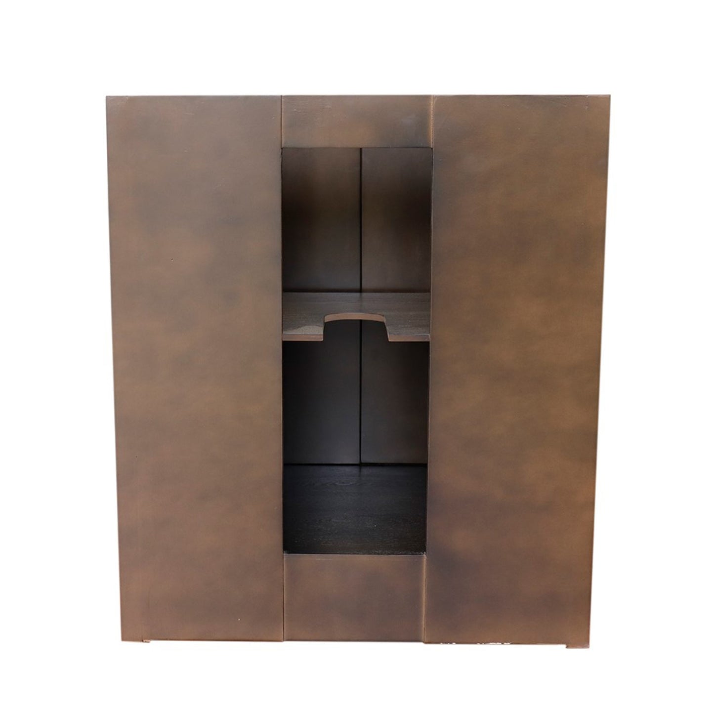 31" Single vanity in Brown Ash finish with White Carrara top and round sink