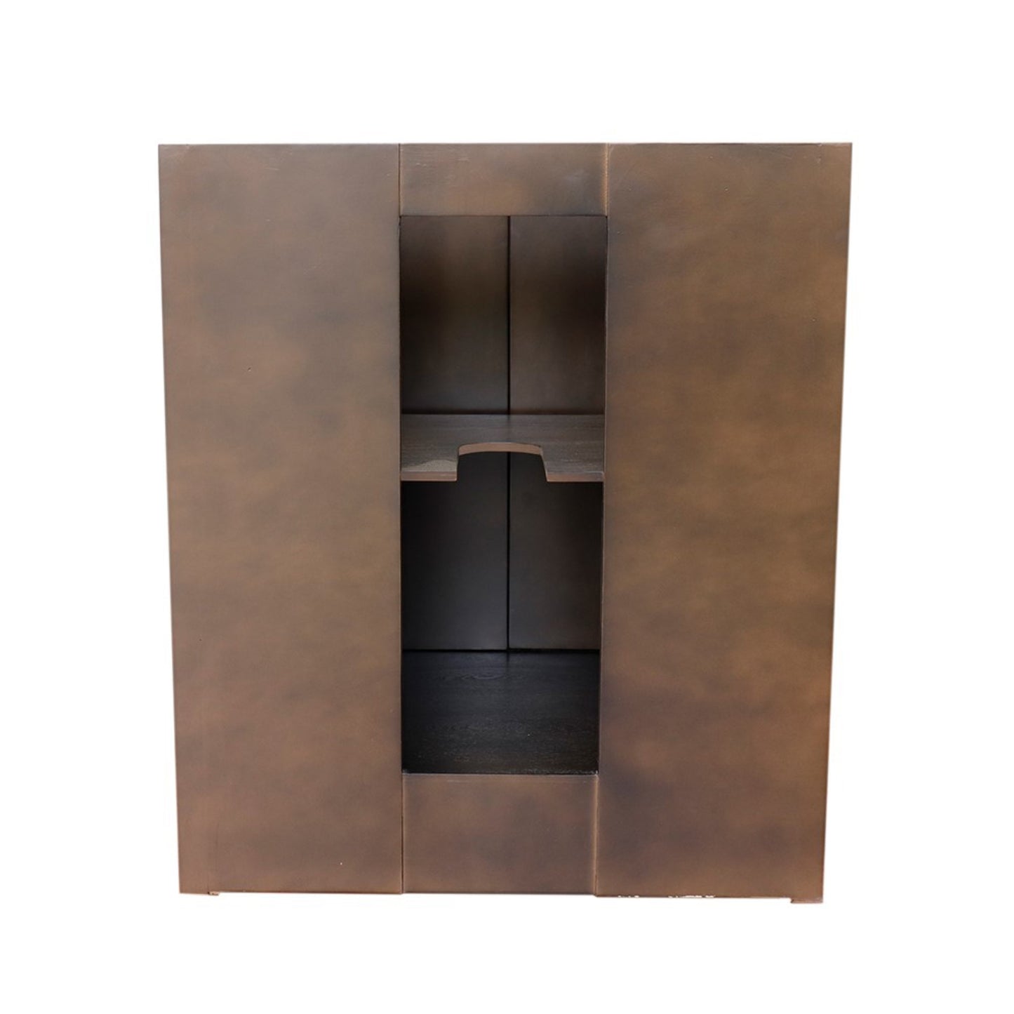 31" Single vanity in Brown Ash finish with White Carrara top and rectangle sink