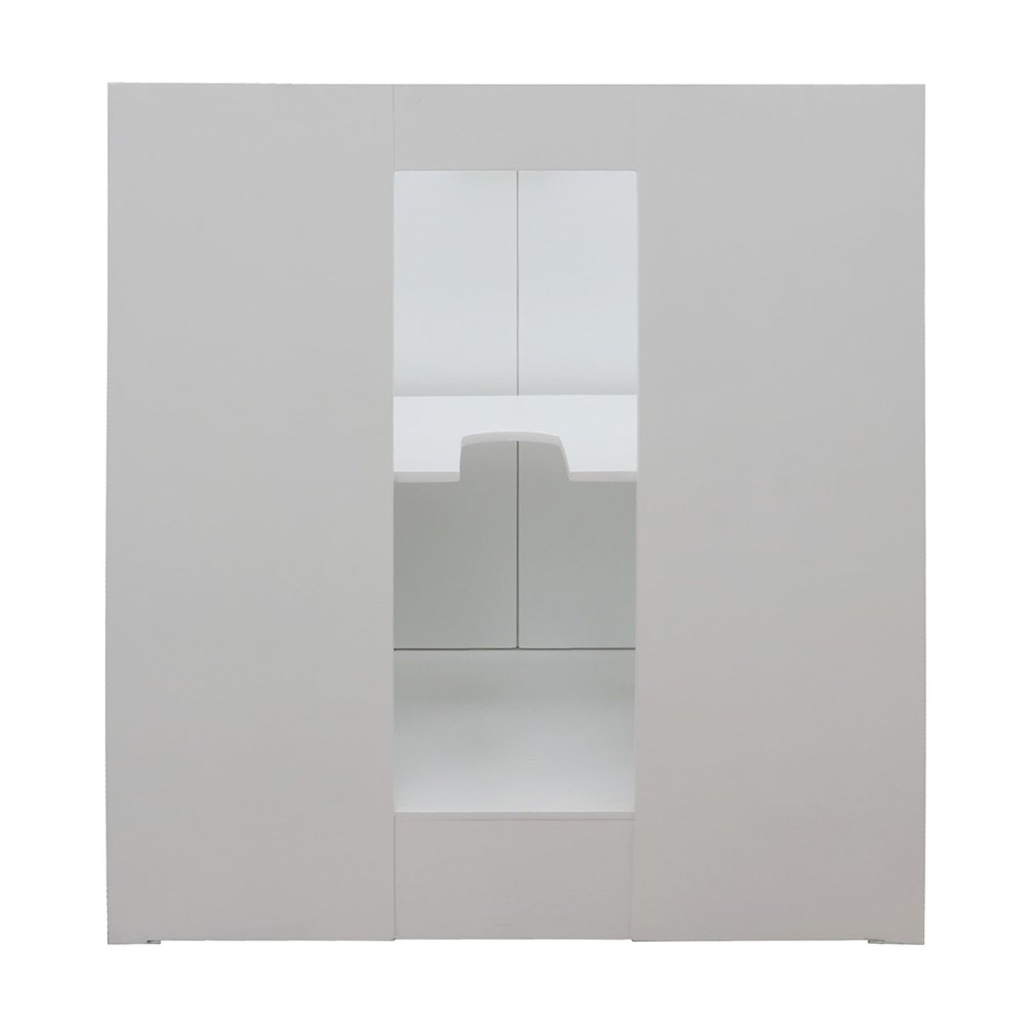 31" Single vanity in Glacier Ash finish with White engineered stone top and round sink