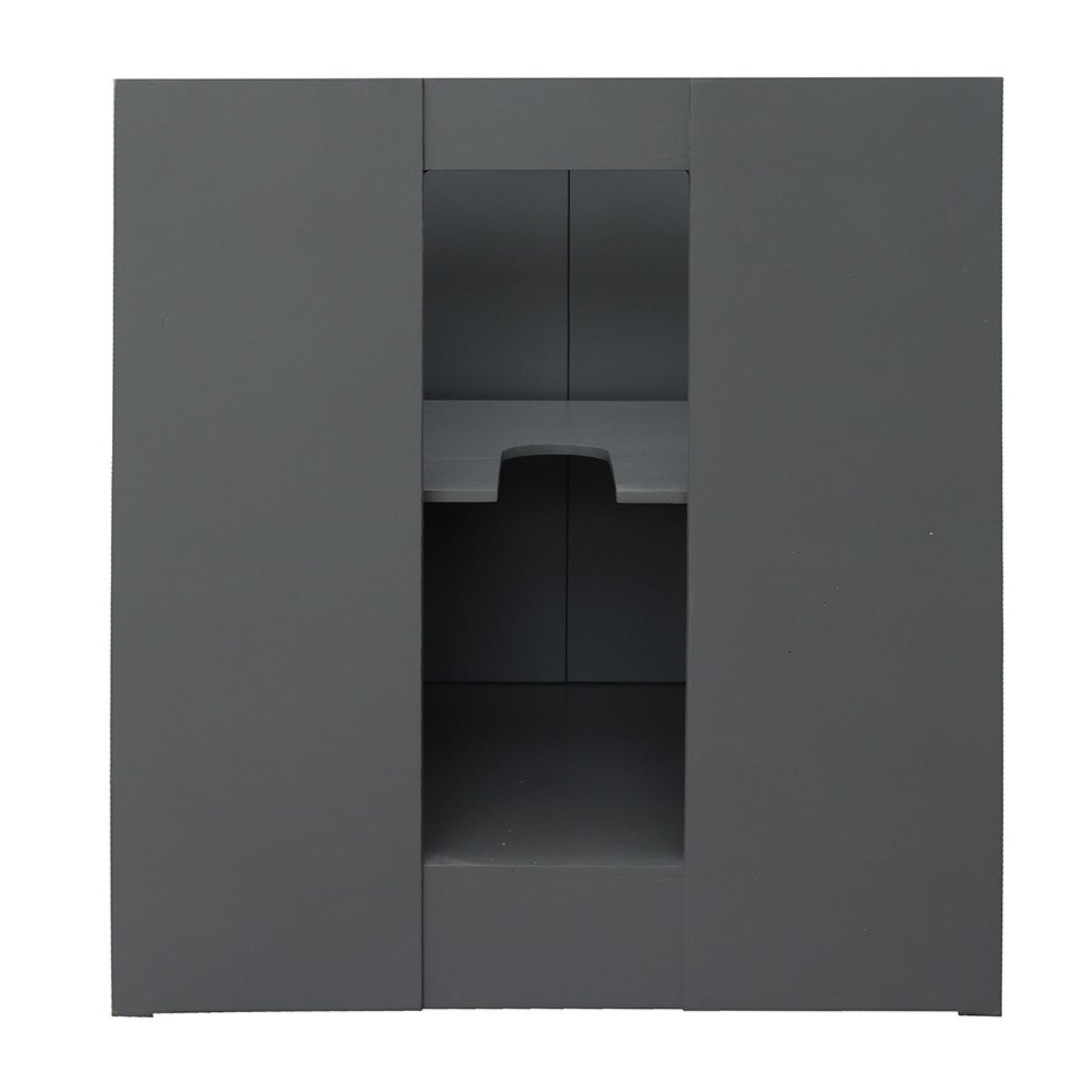 31" Single vanity in Gray Ash finish with Black Galaxy top and oval sink