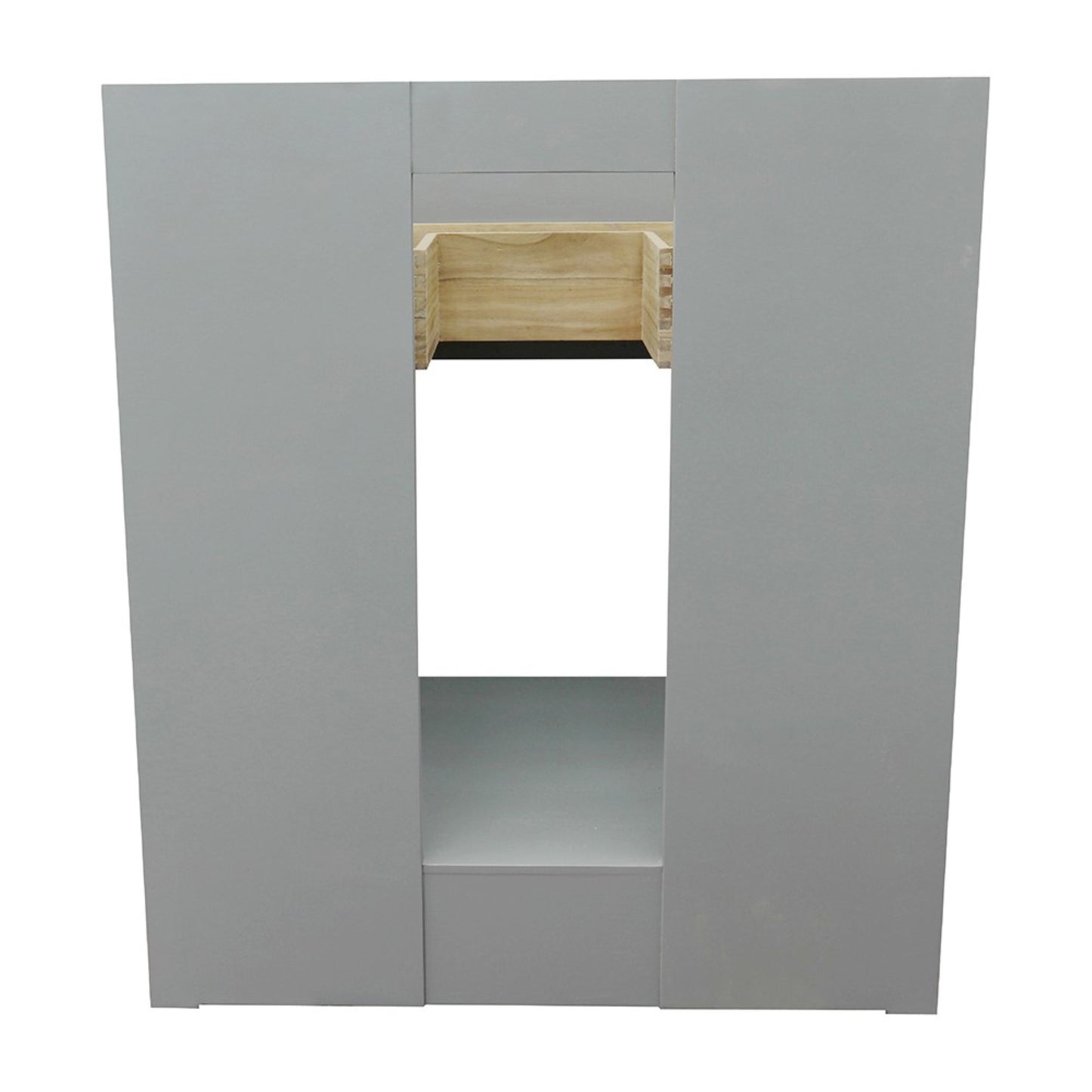 31" Single vanity in Gray Ash finish with White Carrara top and oval sink