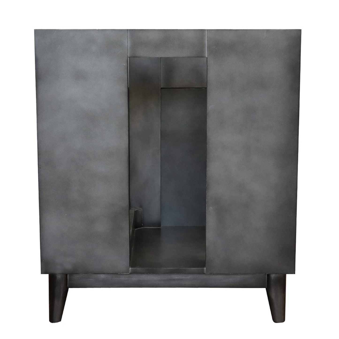 31" Single vanity in Silvery Brown finish with Gray granite top and oval sink