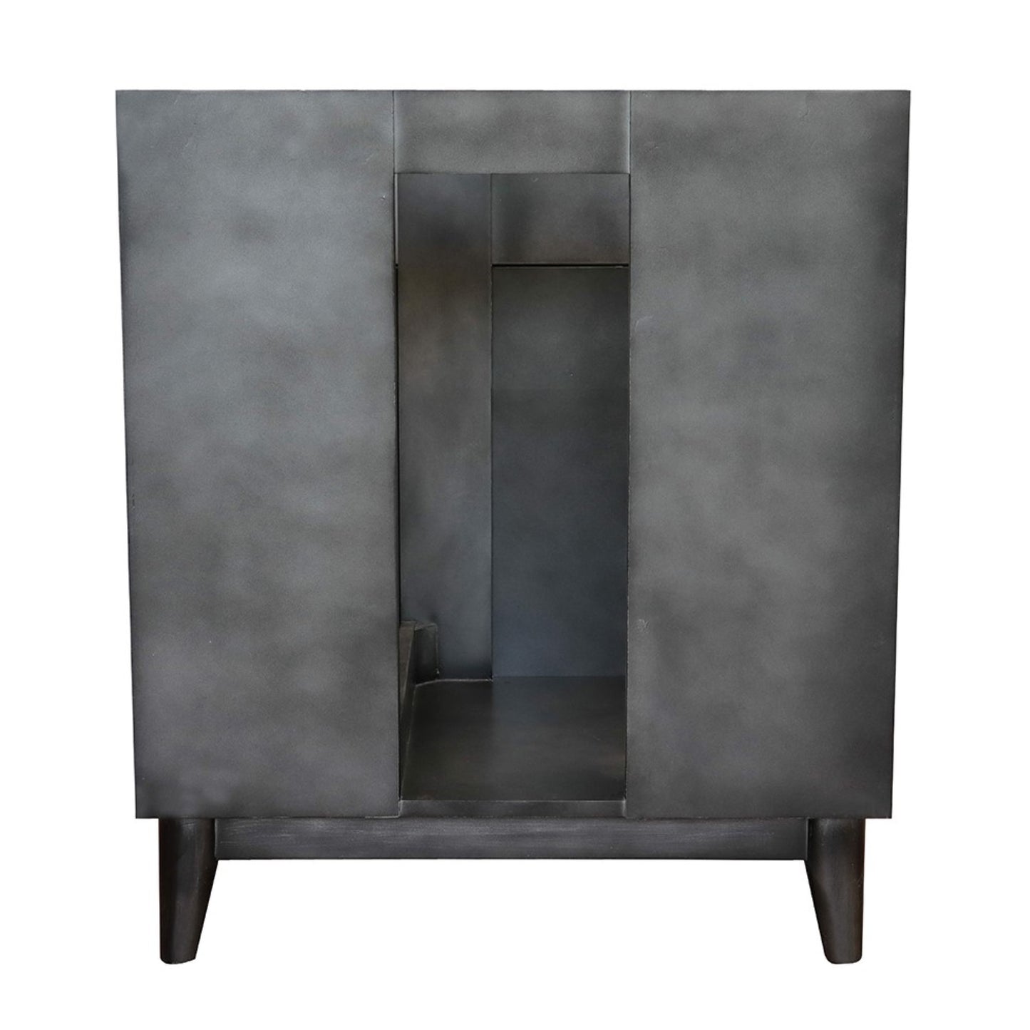 31" Single vanity in Silvery Brown finish with Gray granite top and round sink