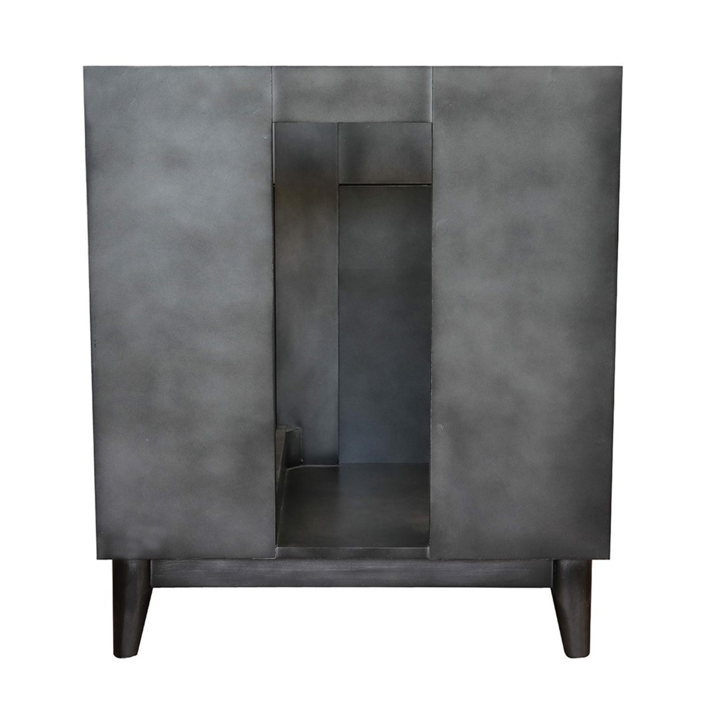 31" Single vanity in Silvery Brown finish with Gray granite top and rectangle sink