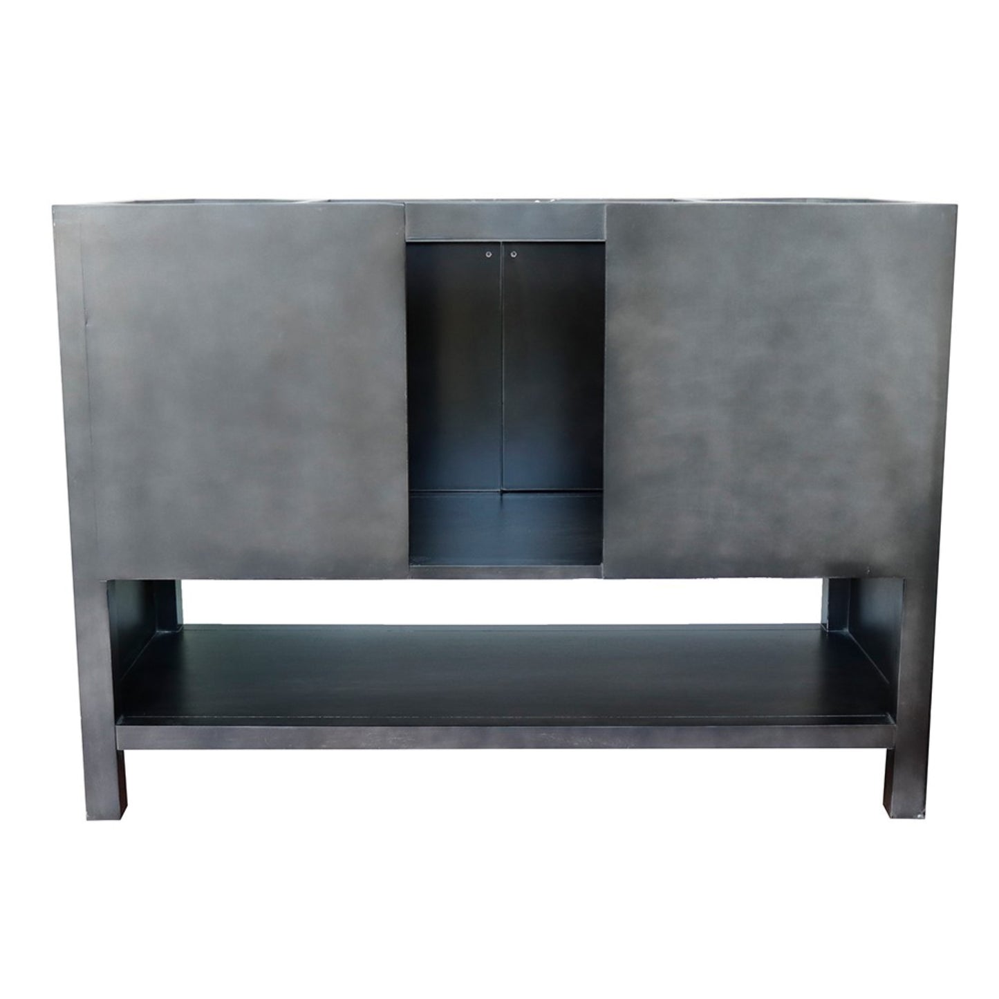 49" Single vanity in Silvery Brown finish with Gray granite top and rectangle sink
