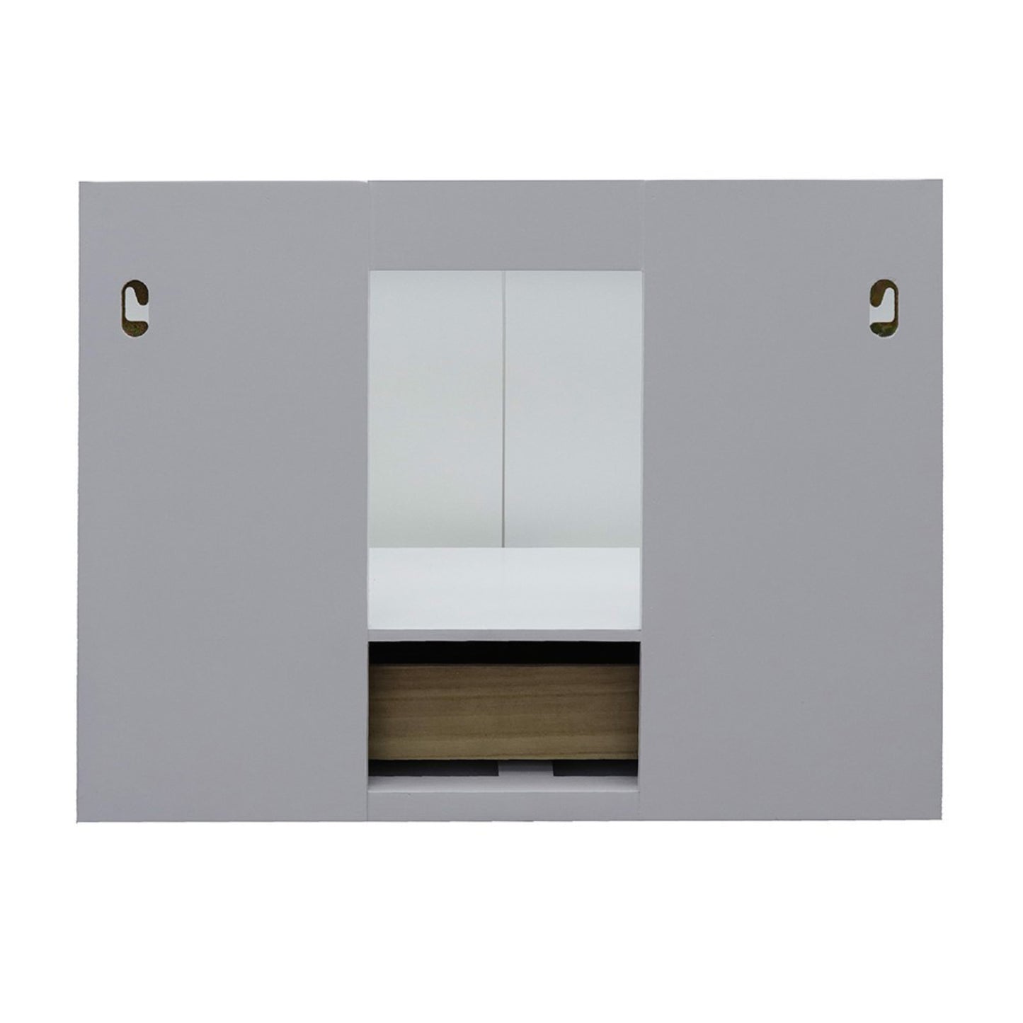 31" Single wall mount vanity in White finish with Gray granite top and oval sink