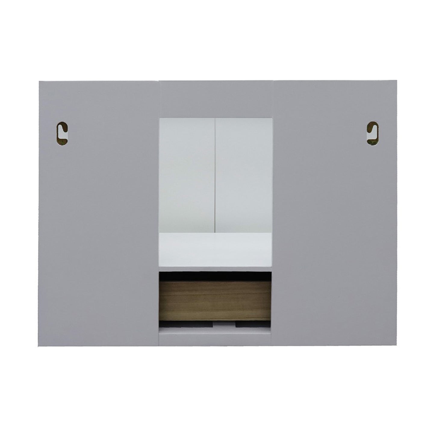 31" Single wall mount vanity in White finish with White engineered stone top and round sink