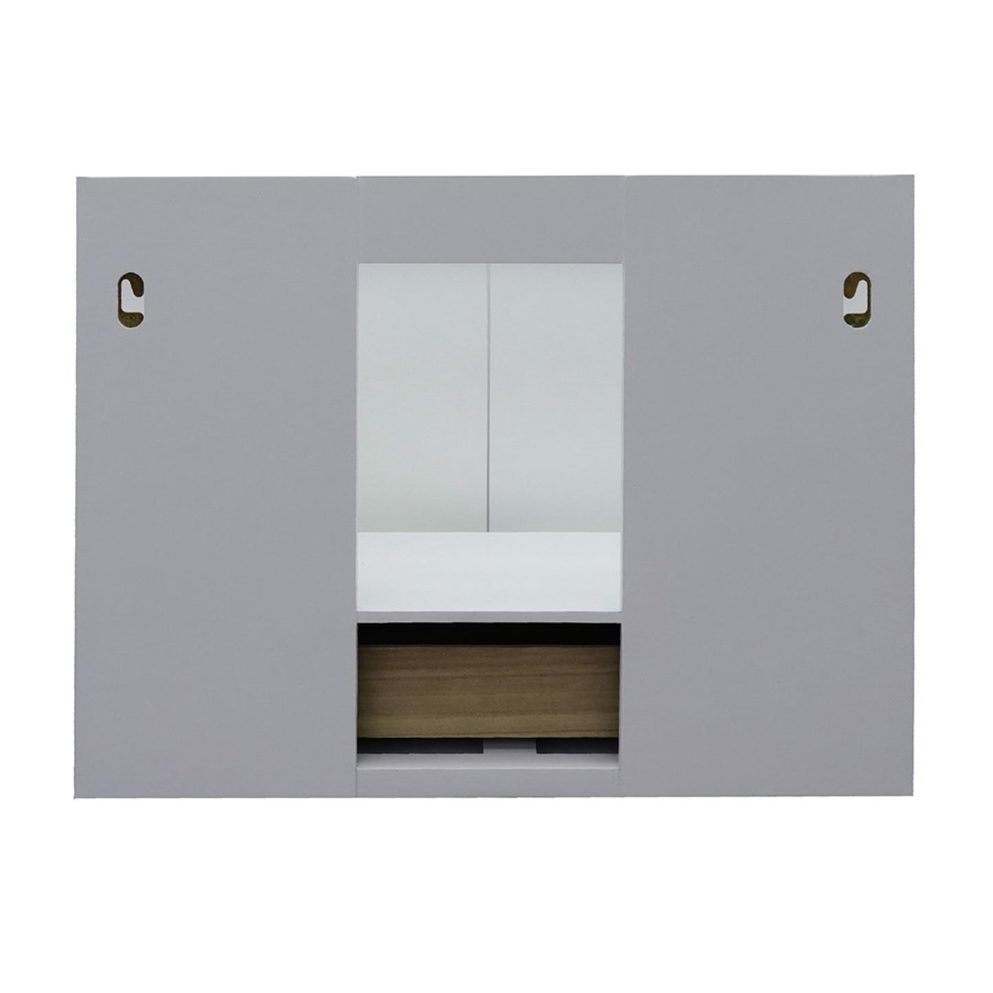 31" Single wall mount vanity in White finish with White Carrara top and round sink