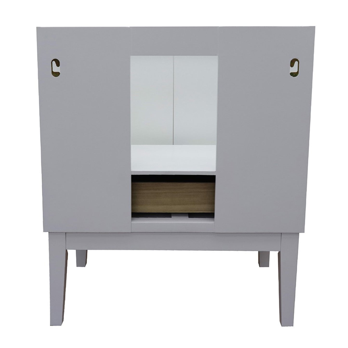 31" Single vanity in White finish with White Carrara top and oval sink