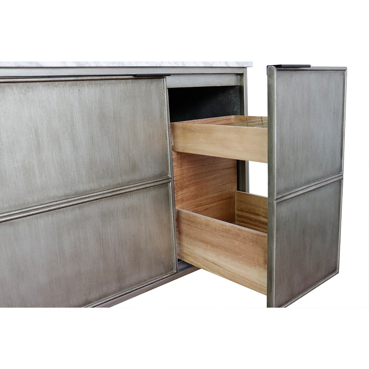 36" Single wall mount vanity in Linen Brown finish cabinet only