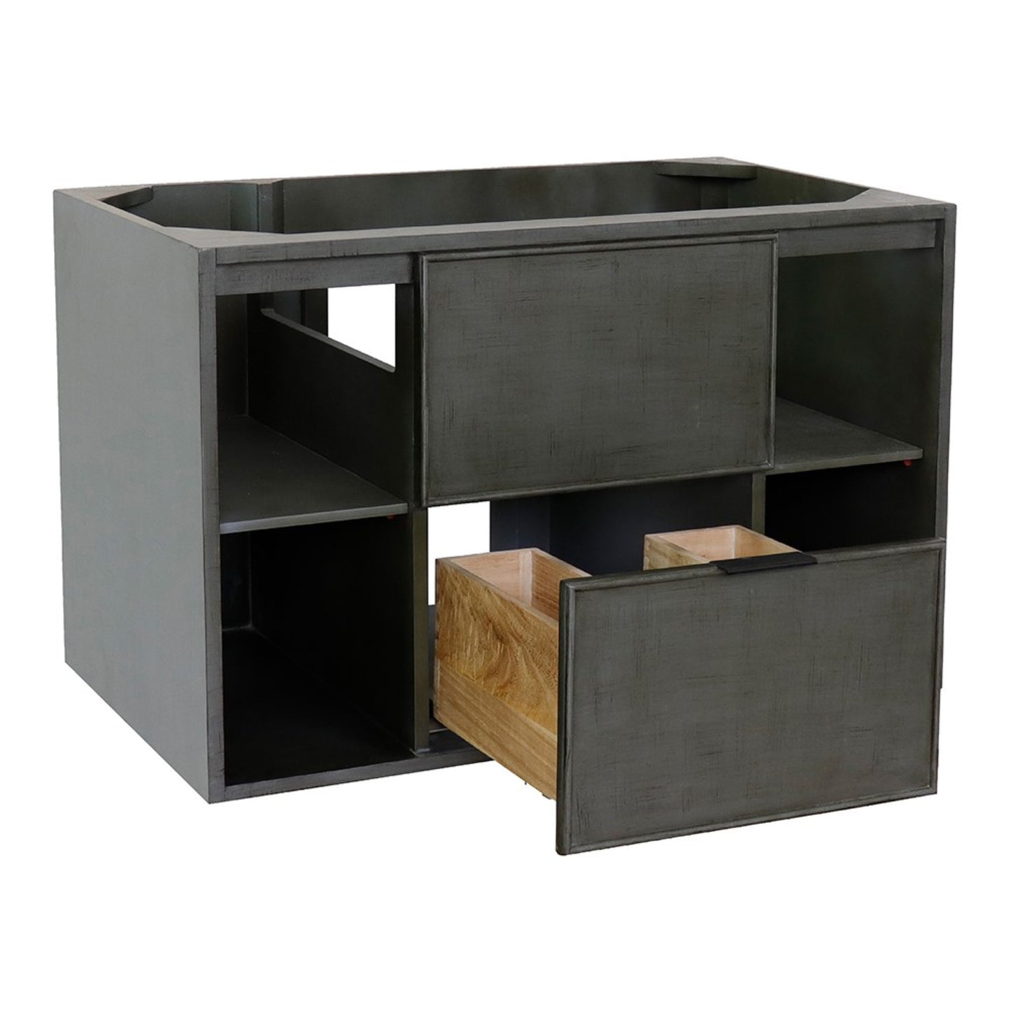 36" Single wall mount vanity in Linen Gray finish cabinet only