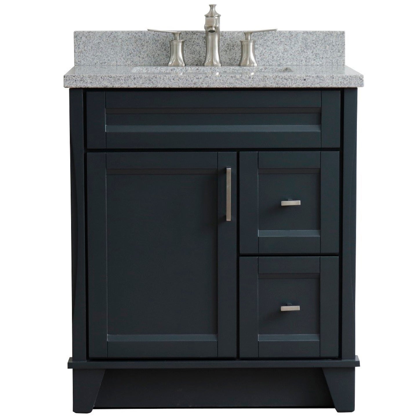 31" Single sink vanity in Dark Gray finish with Gray granite with rectangle sink
