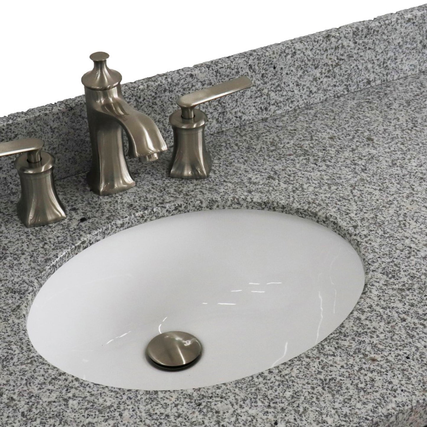 37" Single sink vanity in Dark Gray finish with Gray granite and Left door/Left sink