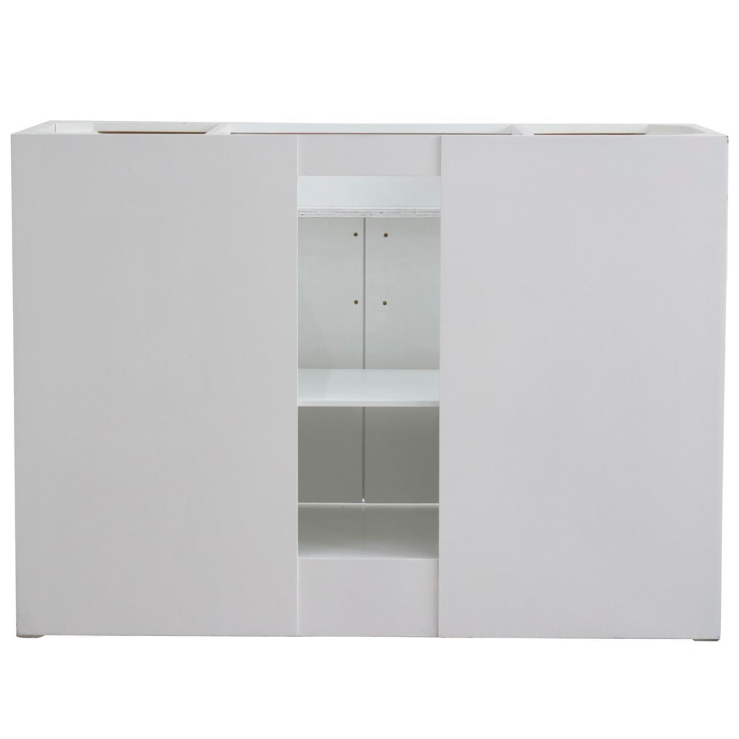 49" Single sink vanity in White finish with White engineered stone and rectangle sink