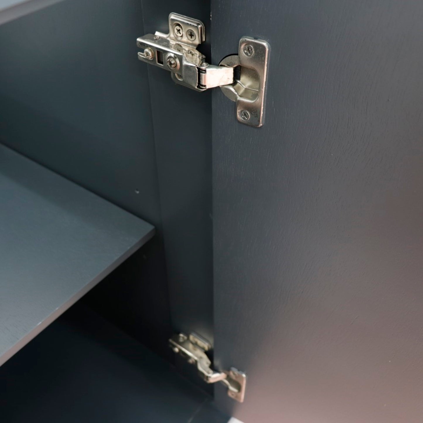 61" Single sink vanity in Dark Gray finish and White Carrara marble and rectangle sink