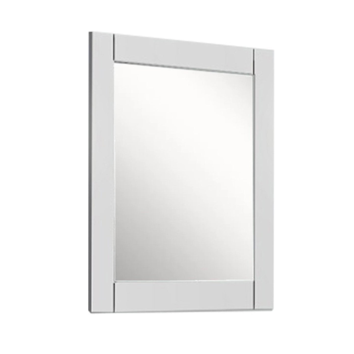 28" WOOD FRAME MIRROR IN WHITE