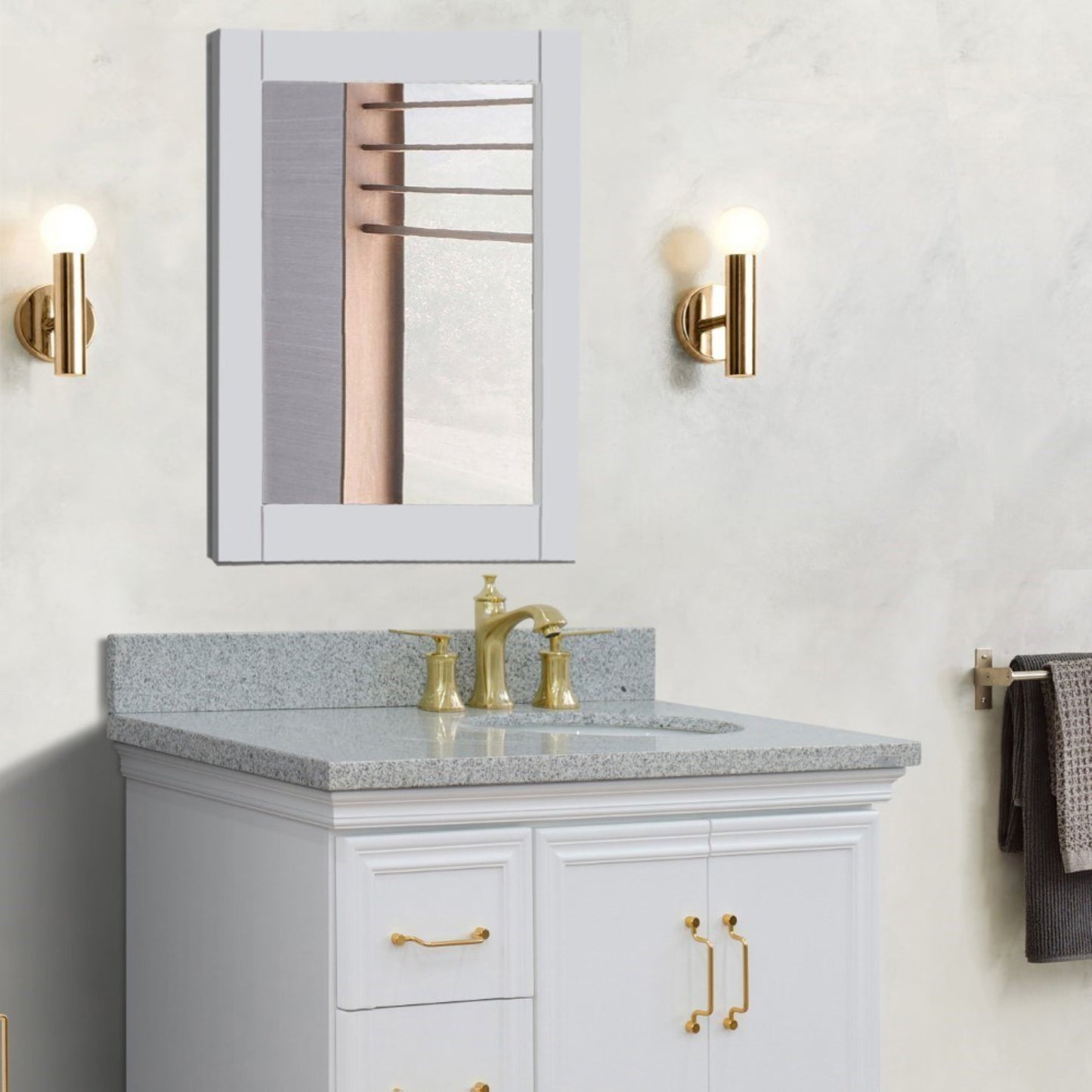 28" WOOD FRAME MIRROR IN WHITE