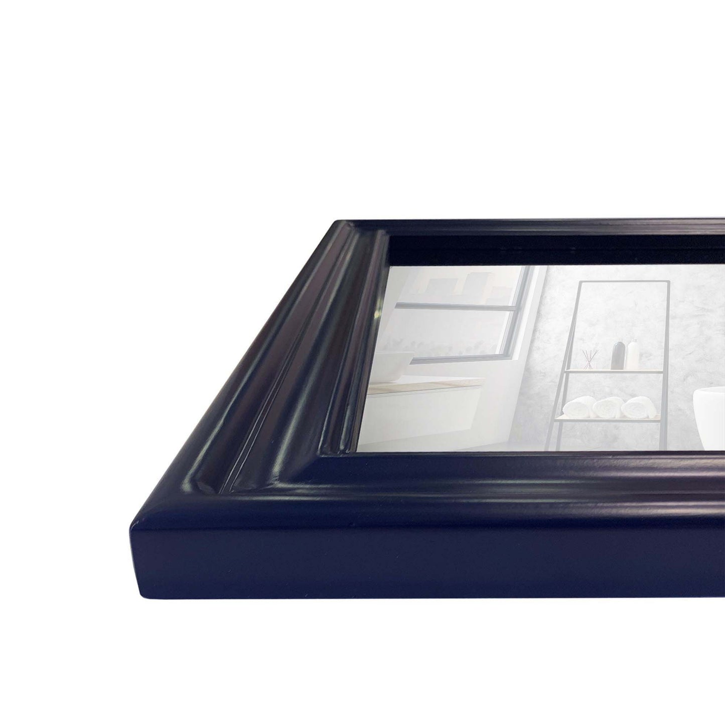 24" WOOD FRAME MIRROR IN BLUE