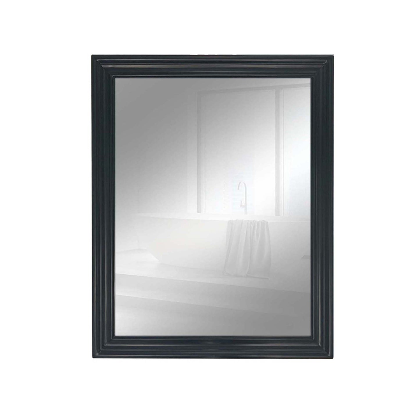 24" WOOD FRAME MIRROR IN DARK GRAY