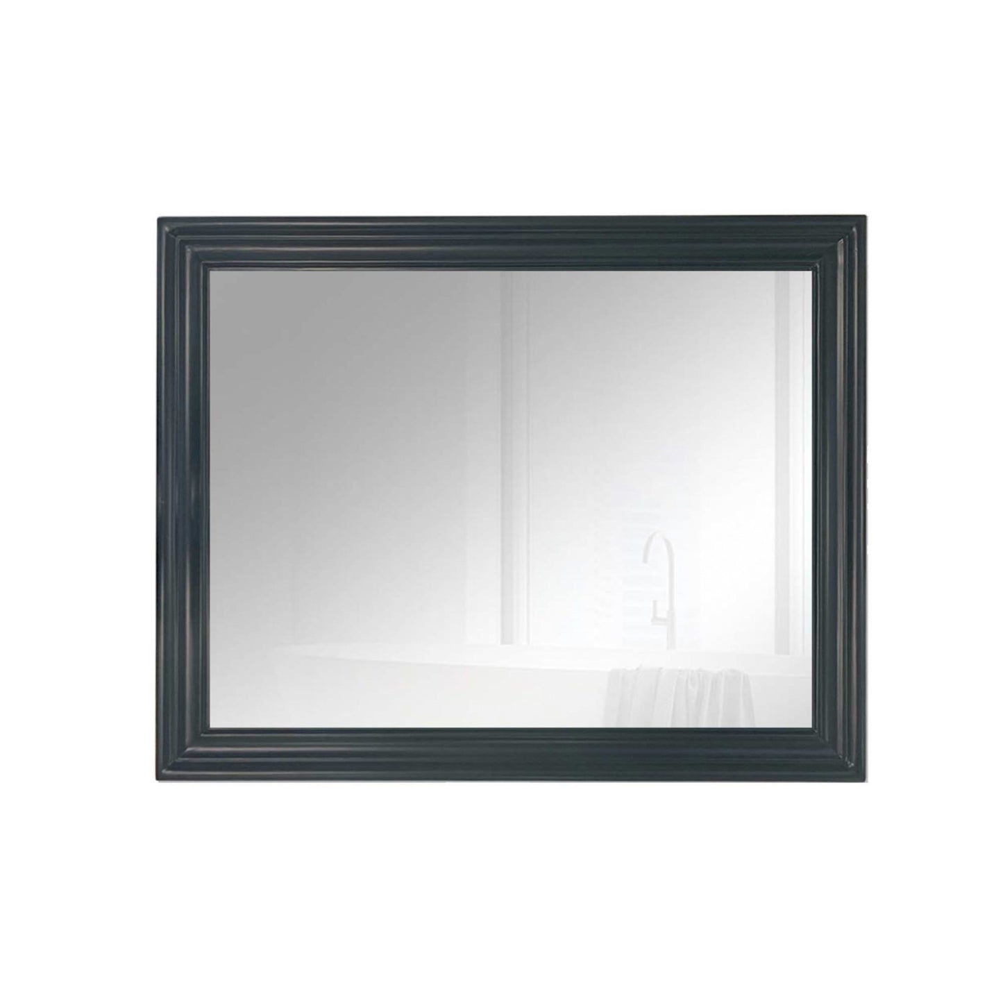 24" WOOD FRAME MIRROR IN DARK GRAY