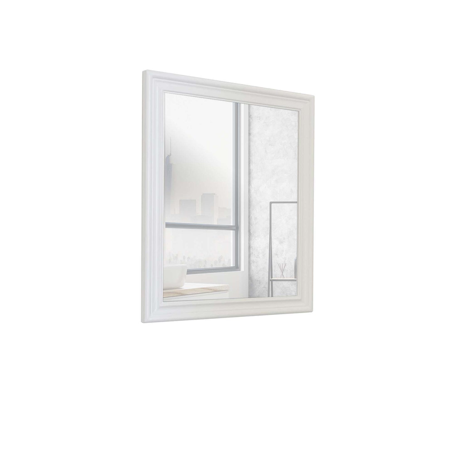 24" WOOD FRAME MIRROR IN WHITE
