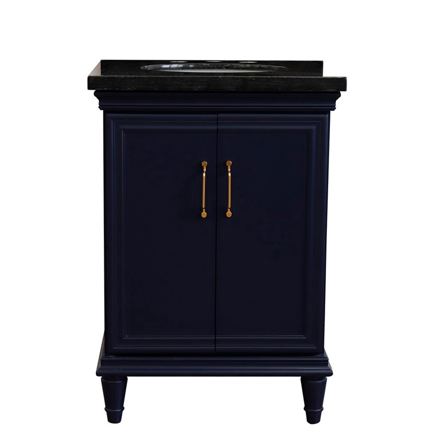 25" Single vanity in Blue finish with Black galaxy and oval sink