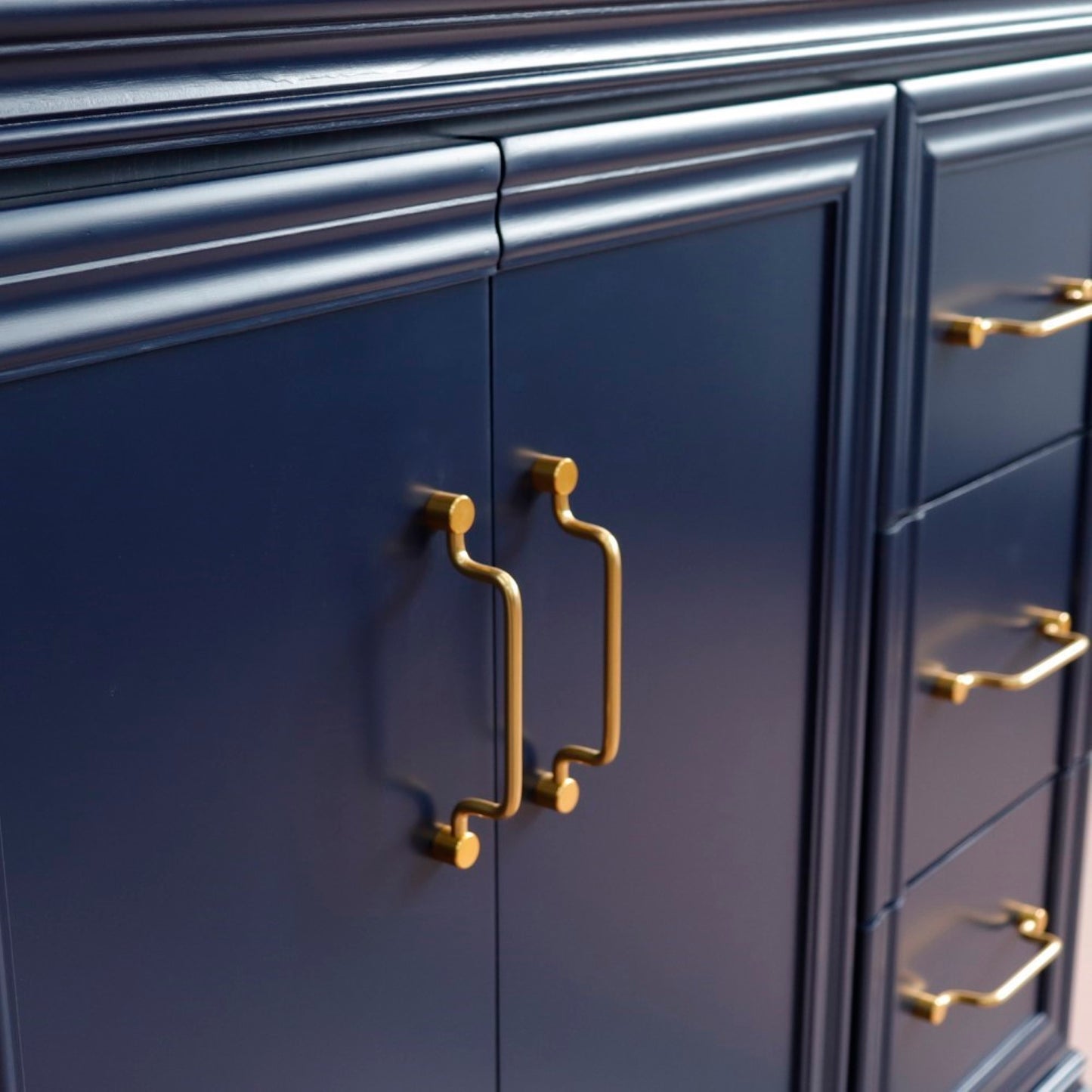 36" Single vanity in Blue finish left door cabinet only