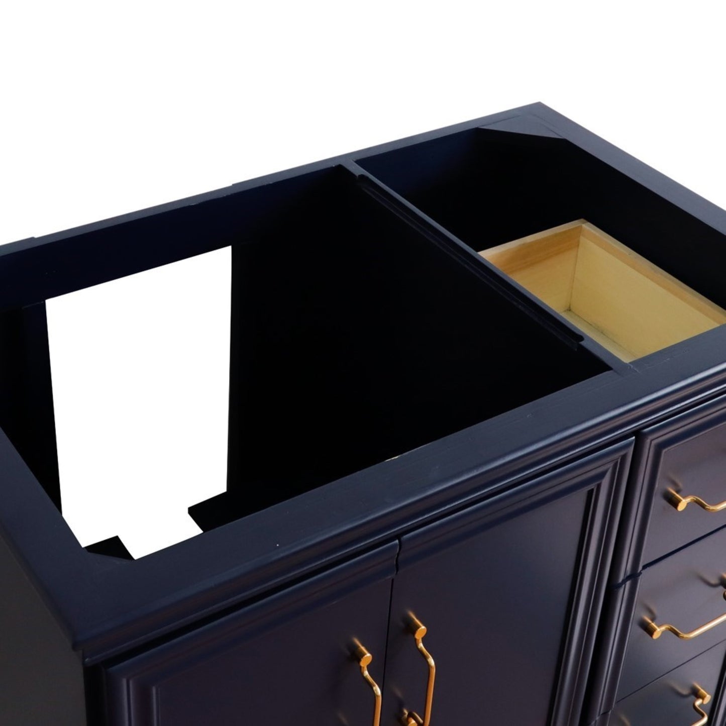 36" Single vanity in Blue finish left door cabinet only