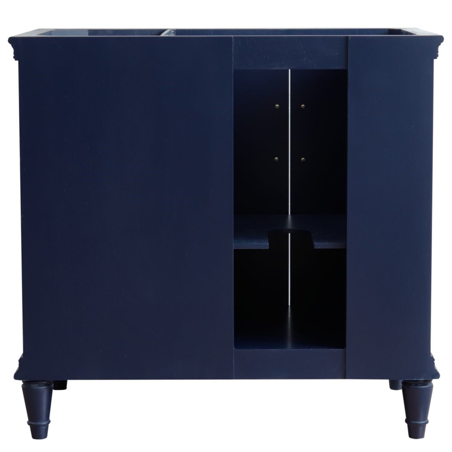 36" Single vanity in Blue finish left door cabinet only