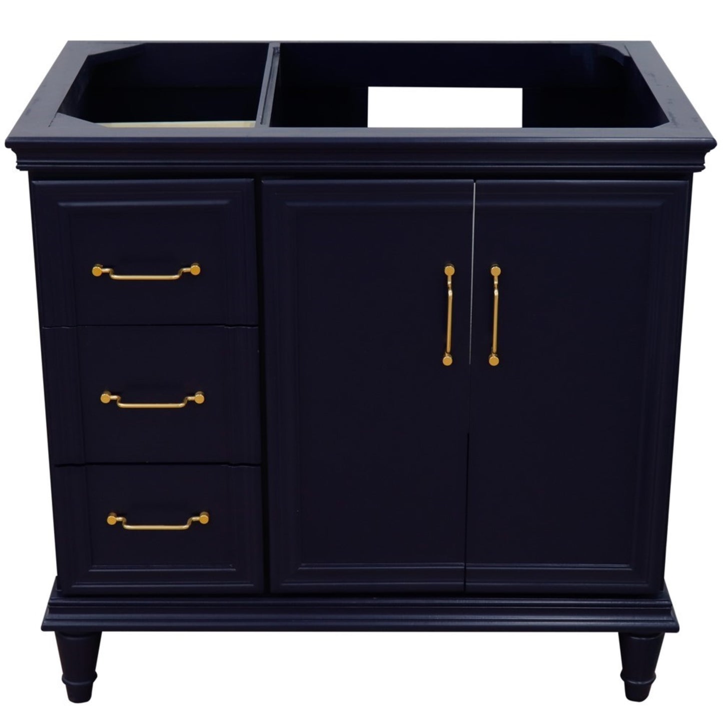 36" Single vanity in Blue finish right door cabinet only