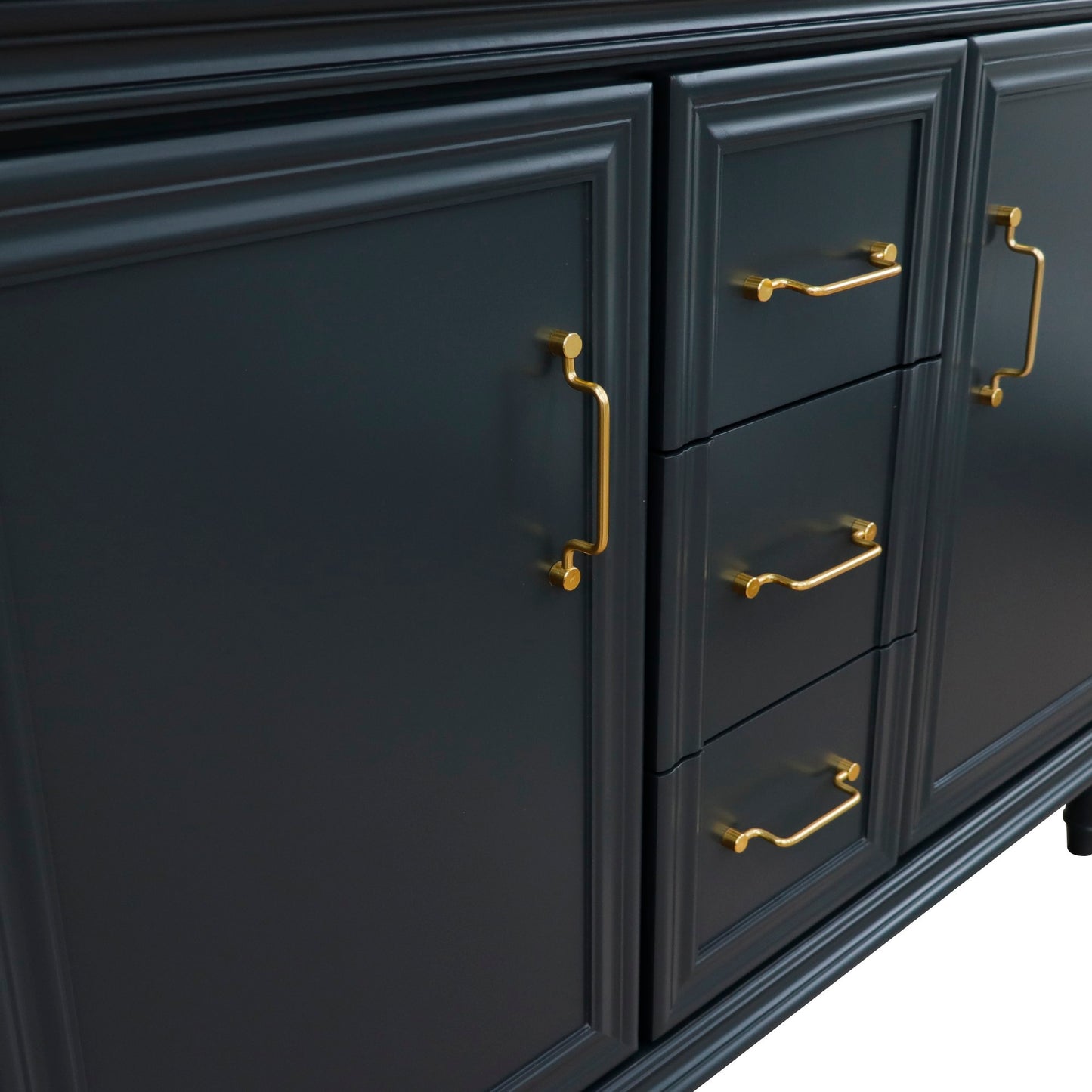 49" Double vanity in Dark Gray finish with Black galaxy and oval sink