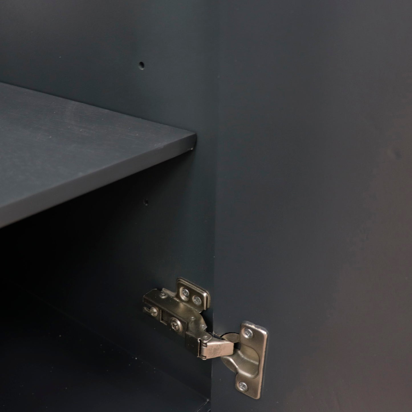 49" Double vanity in Dark Gray finish with Black galaxy and oval sink