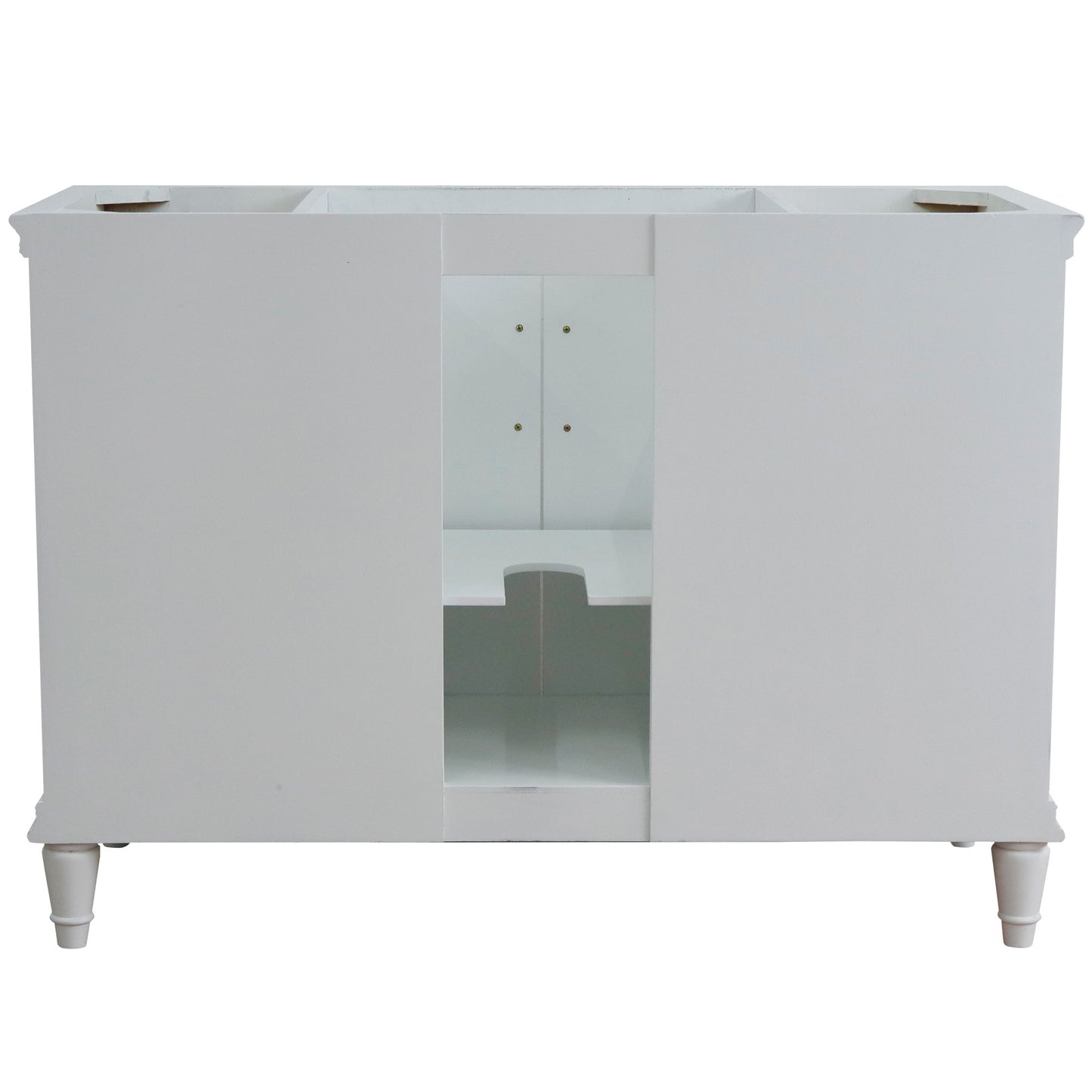 49" Single sink vanity in White finish with White engineered stone and rectangle sink