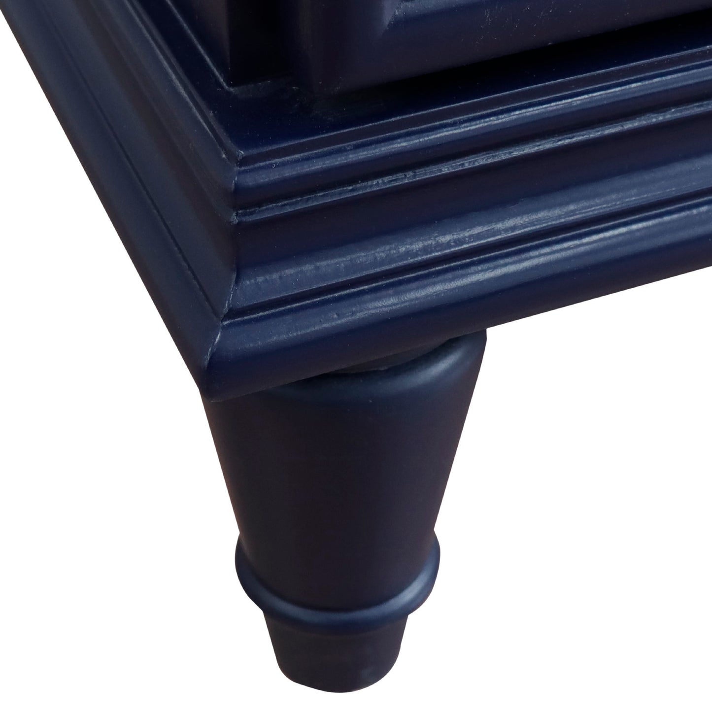 61" Double sink vanity in Blue finish and Black galaxy granite and round sink