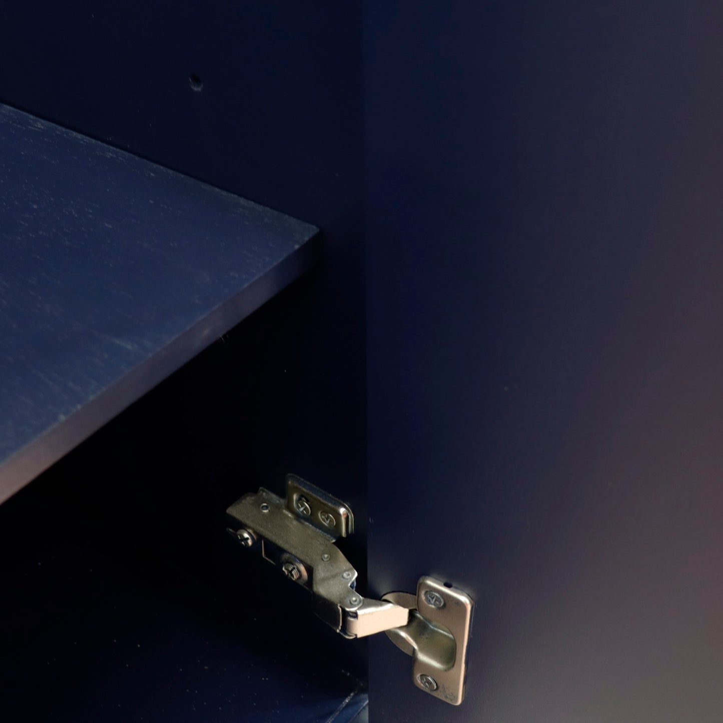 61" Double sink vanity in Blue finish and Black galaxy granite and rectangle sink