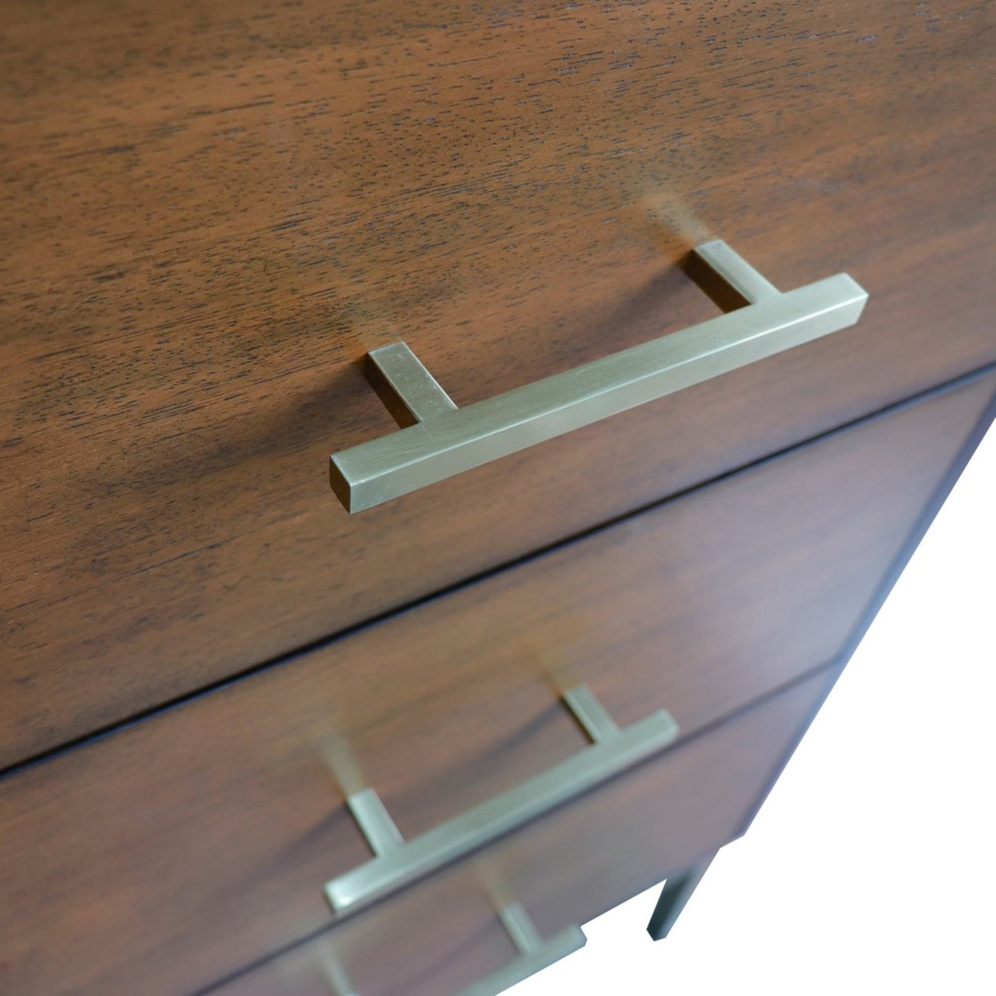 61" Double sink vanity in Walnut and Black finish and White engineered stone and oval sink