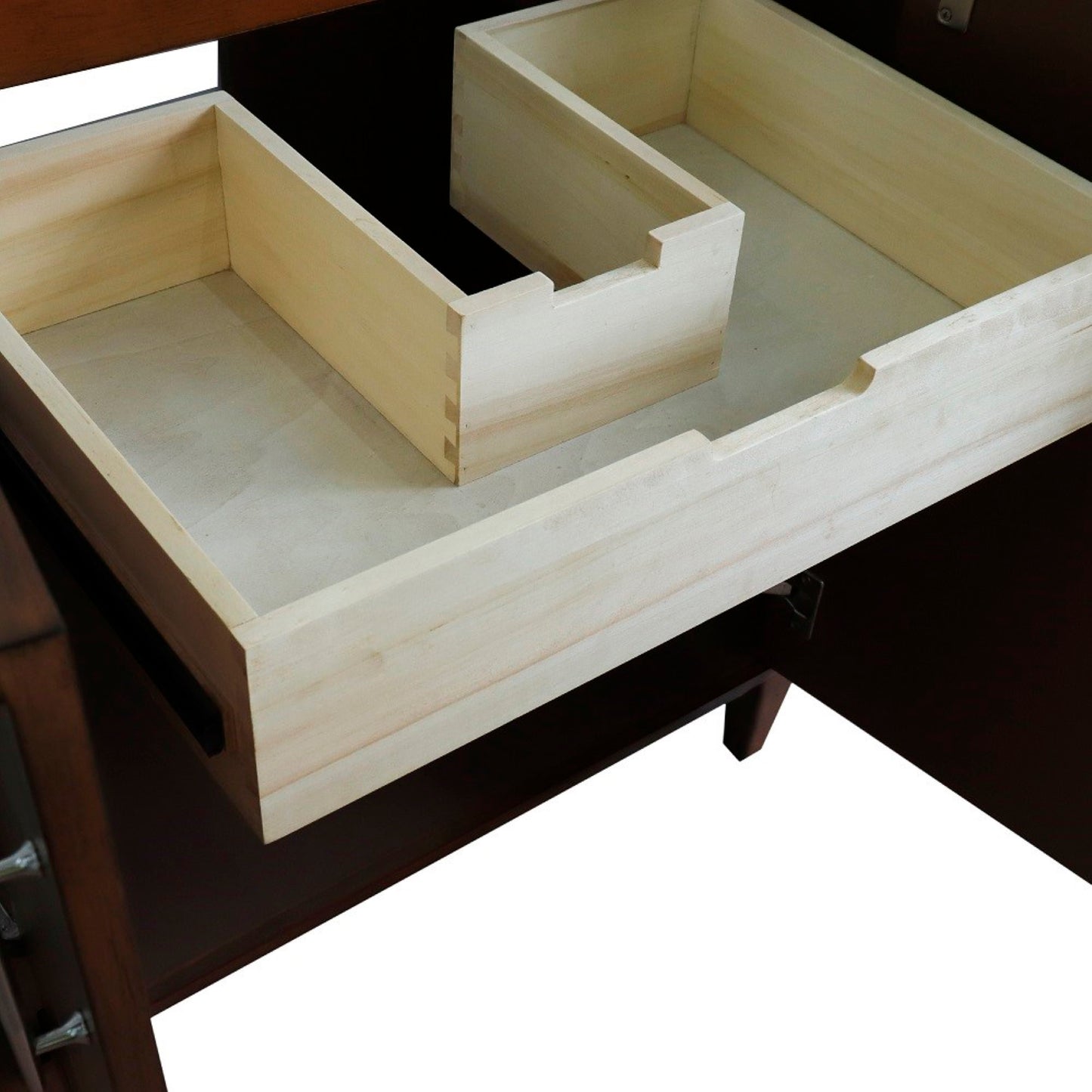 31" Single sink vanity in Walnut finish with Gray granite with oval sink