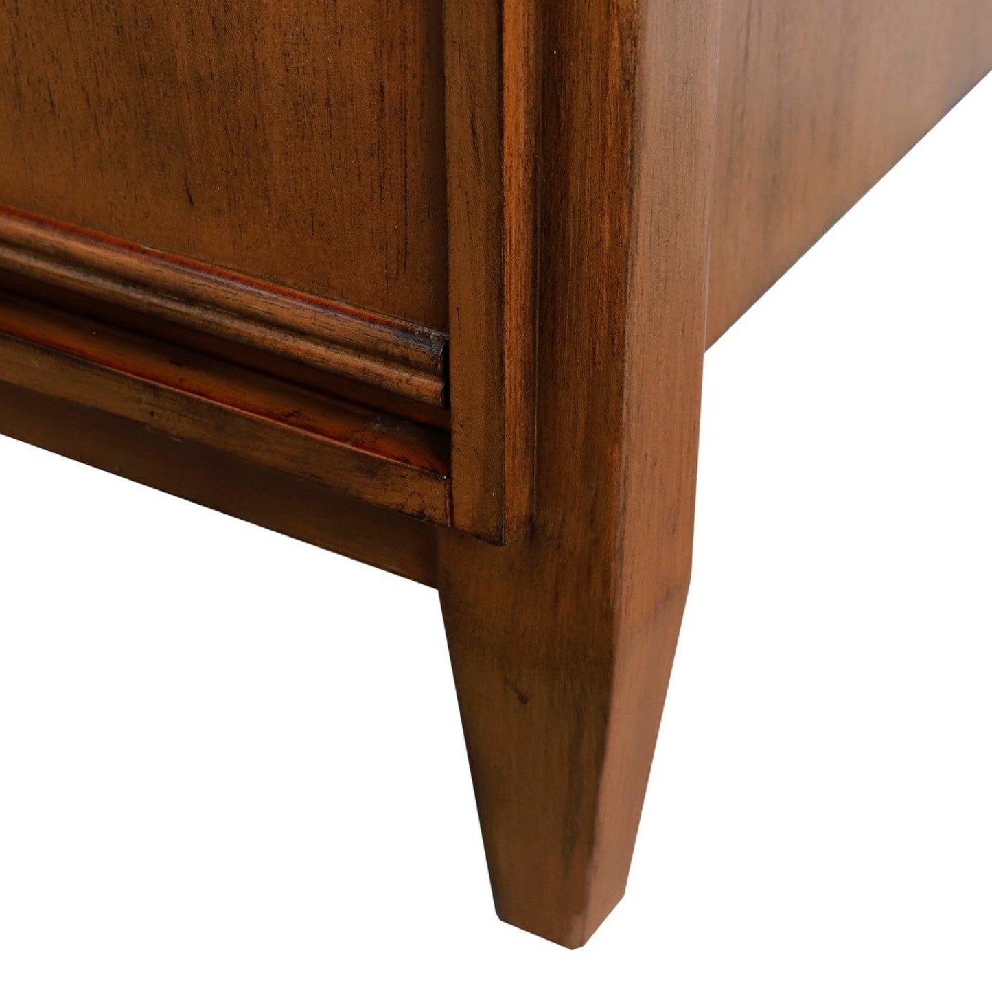 31" Single sink vanity in Walnut finish with White engineered stone with round sink