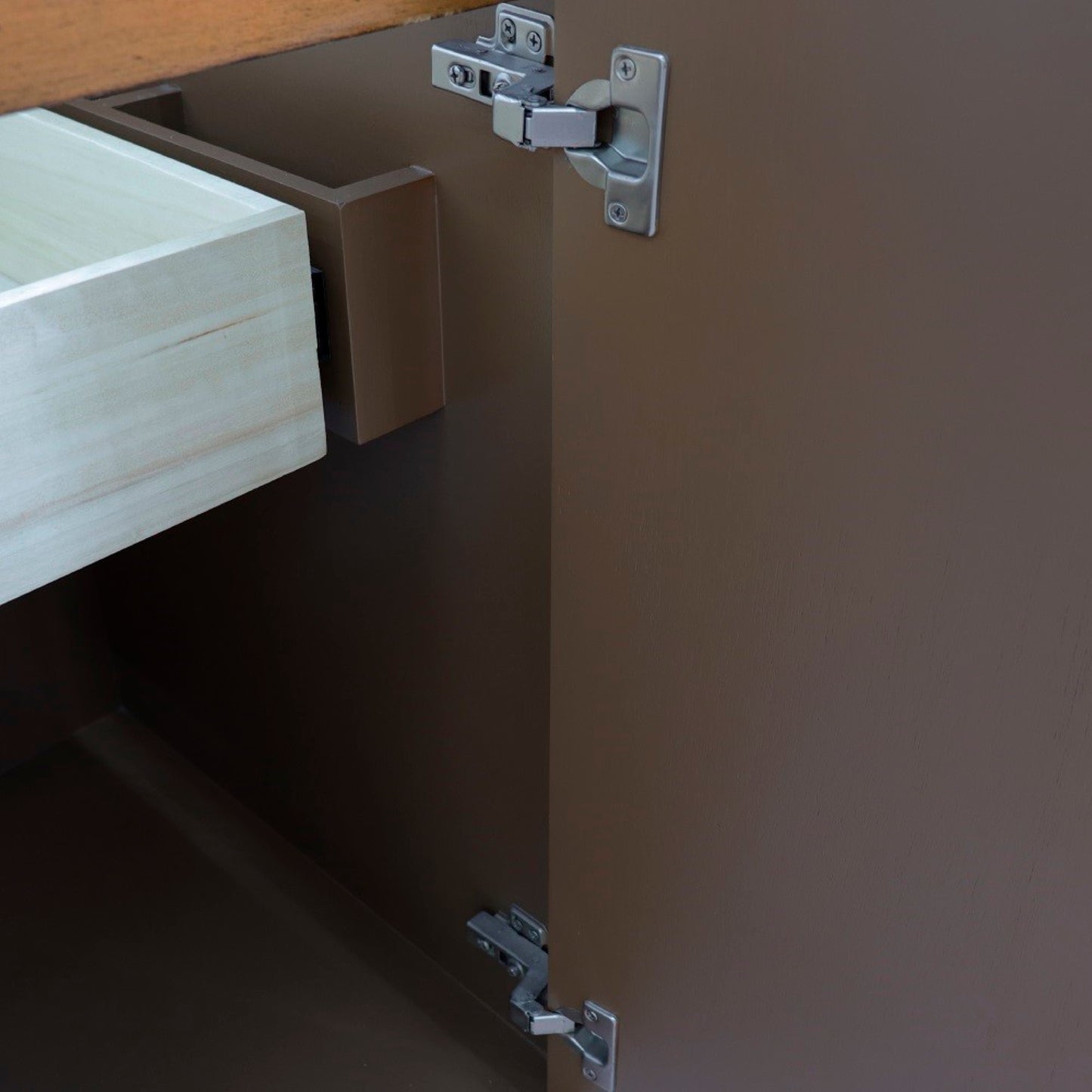 31" Single sink vanity in Walnut finish with White Carrara marble with rectangle sink