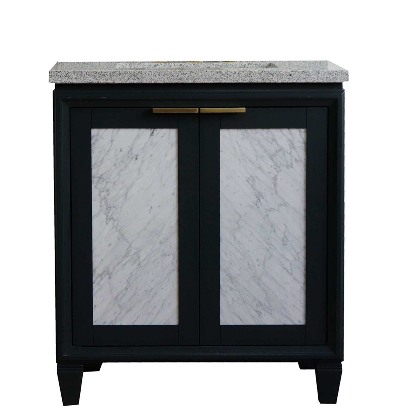 31" Single sink vanity in Dark Gray finish with Gray granite with rectangle sink