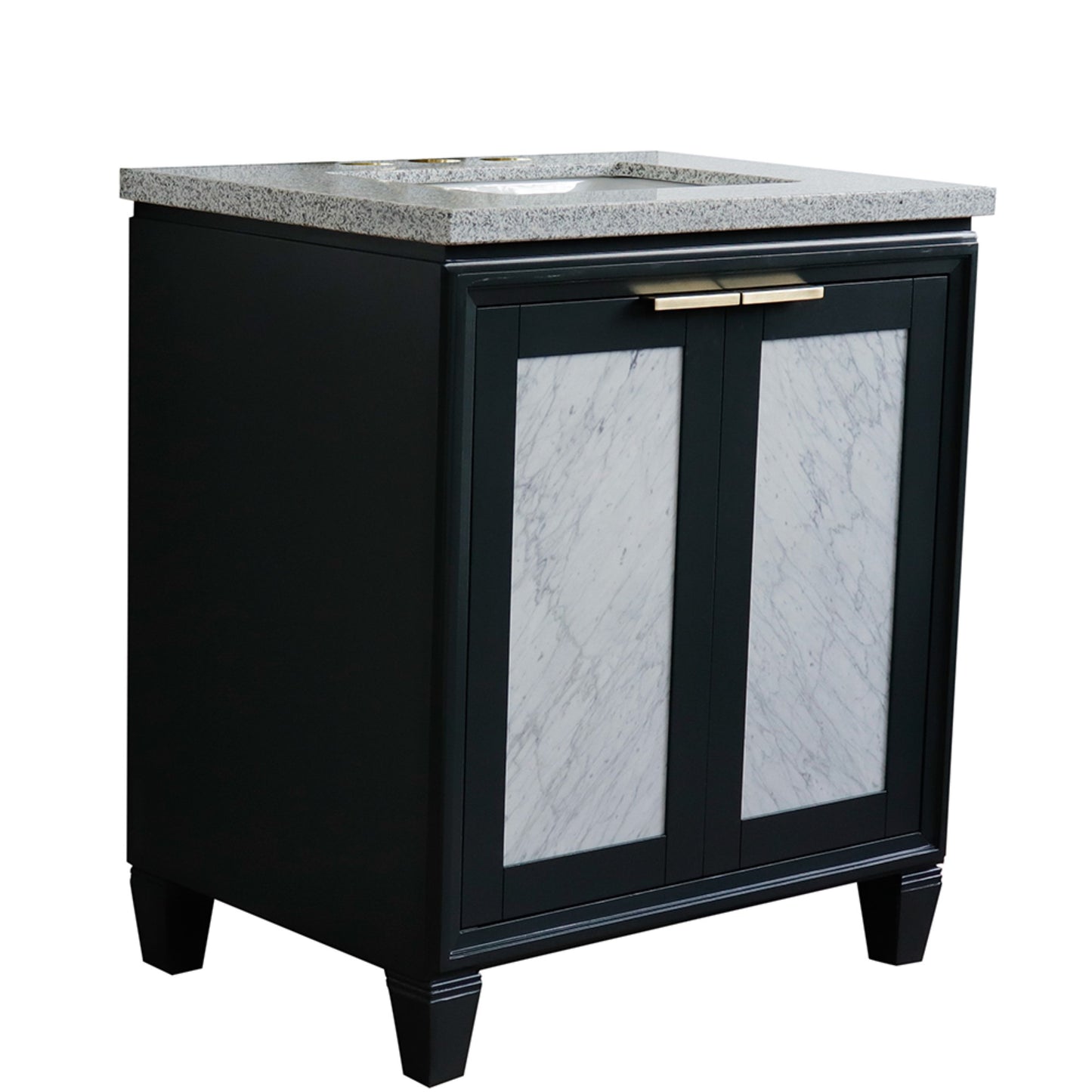 31" Single sink vanity in Dark Gray finish with Gray granite with rectangle sink