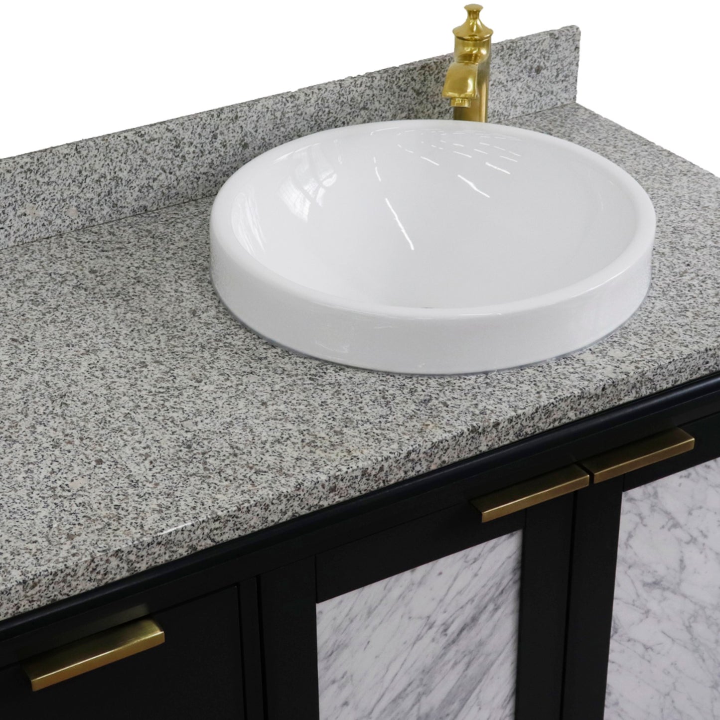 43" Single vanity in Dark Gray finish with Gray granite and round sink Right door/Right sink