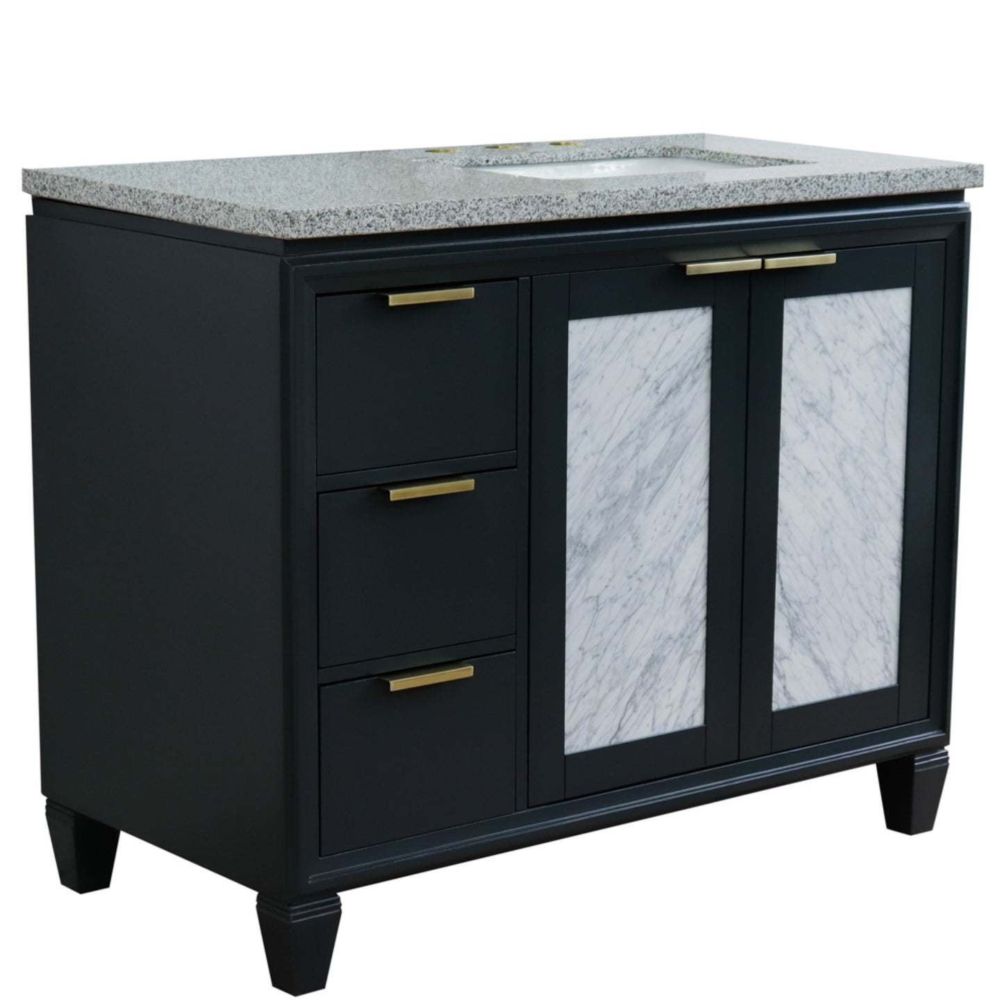 43" Single vanity in Dark Gray finish with Gray granite and rectangle sink Right door/Right sink
